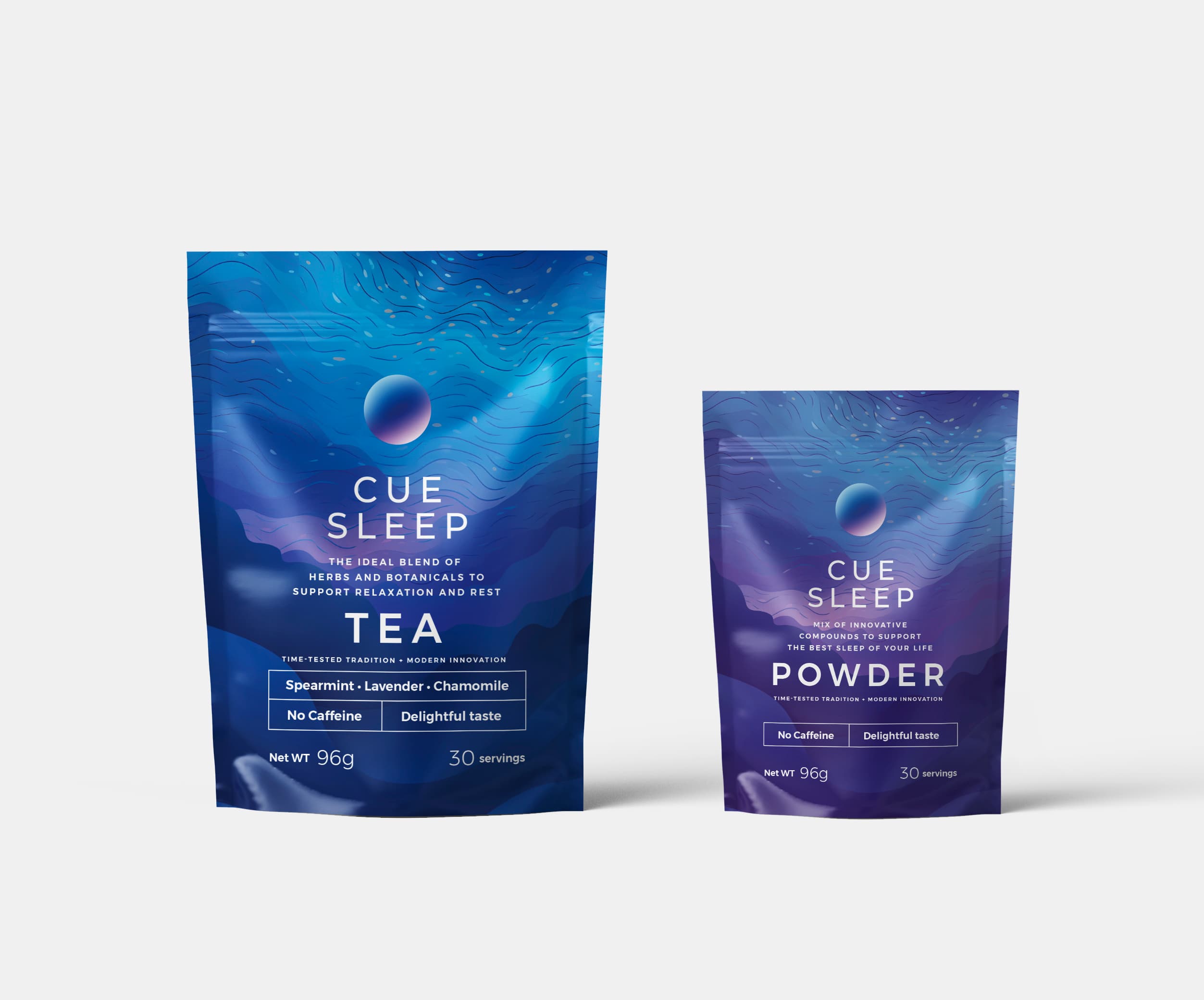 Cue Sleep Tea and Powder products